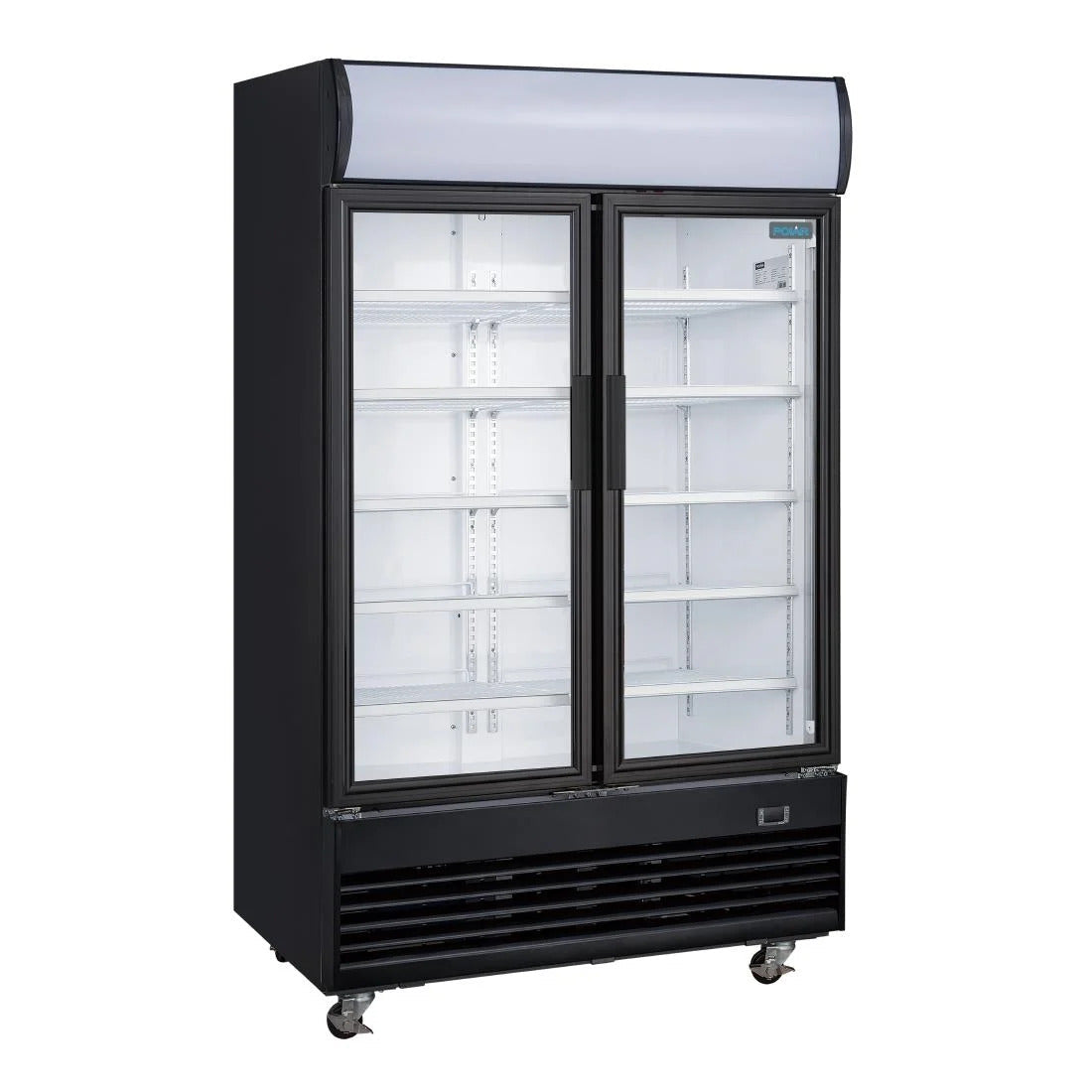 Polar G-Series Upright Hinged Door Display Cooler with Light Box 950Ltr Black - GM813-A