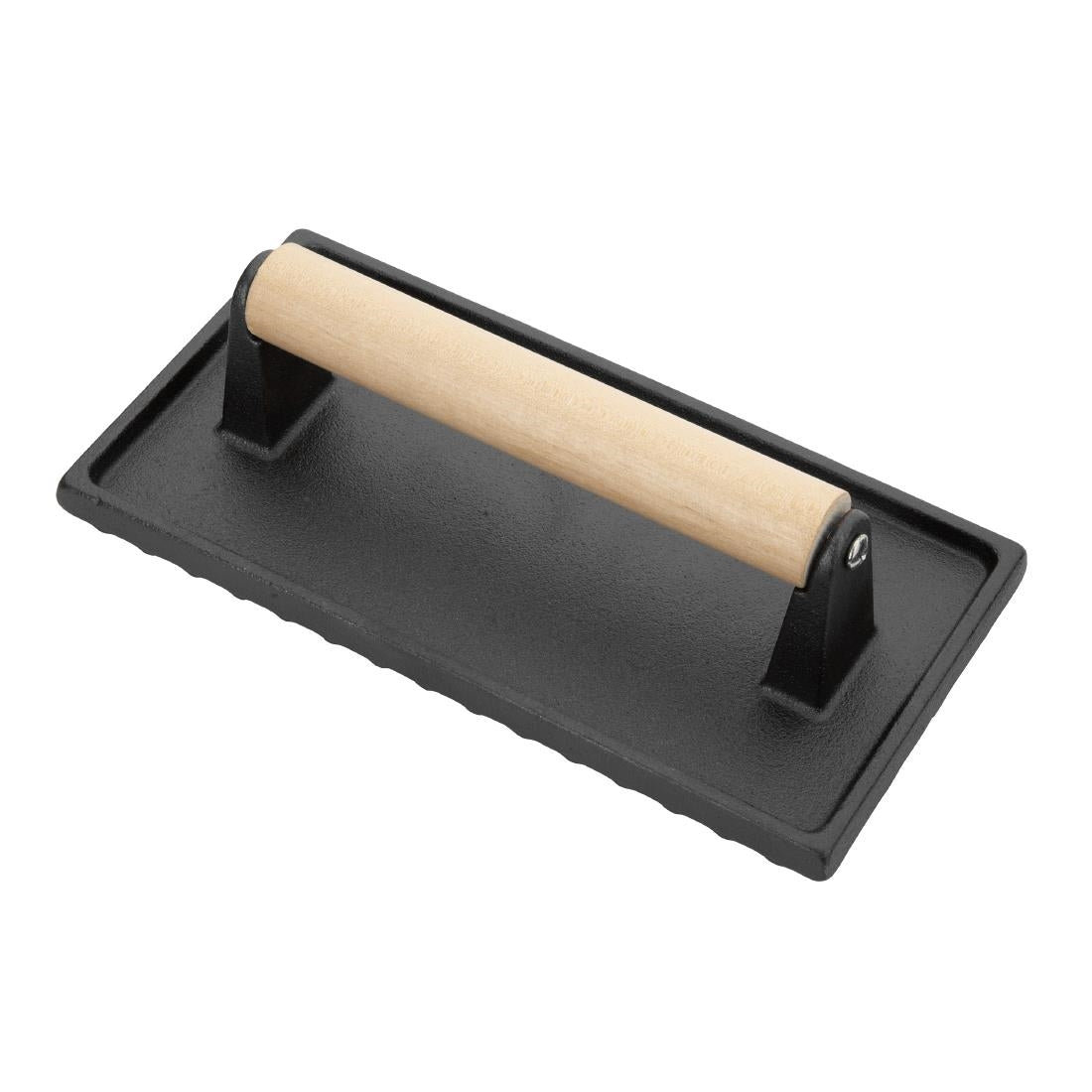 Vogue Cast Iron Steak Weight with Wood Handle - GN770