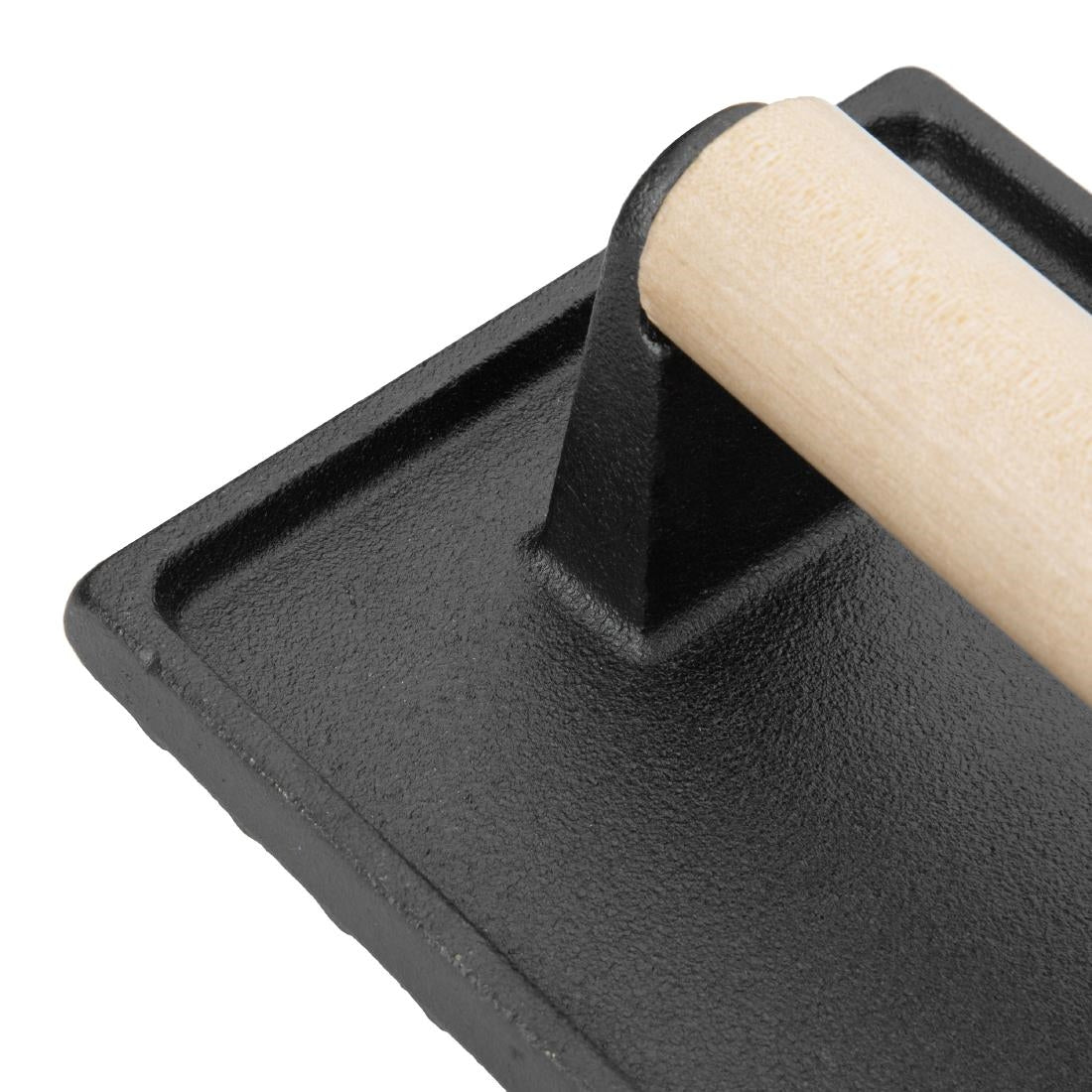 Vogue Cast Iron Steak Weight with Wood Handle - GN770