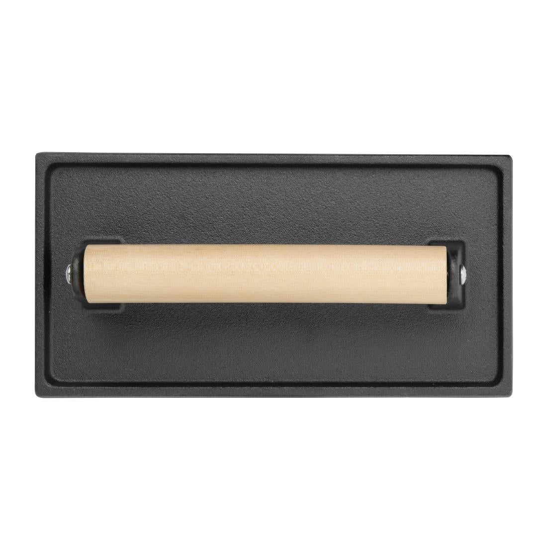 Vogue Cast Iron Steak Weight with Wood Handle - GN770