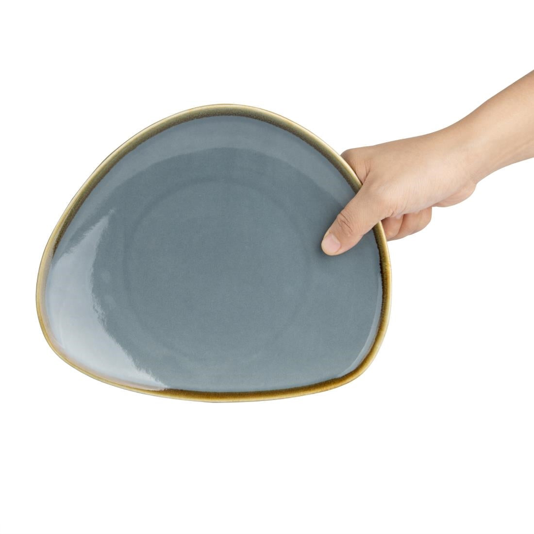 Olympia Kiln Triangular Plate Ocean 230mm - GP342