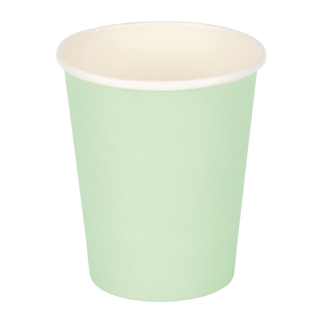 Fiesta Recyclable Takeaway Coffee Cups Single Wall Turquoise 225ml (Pack of 1000) - GP403