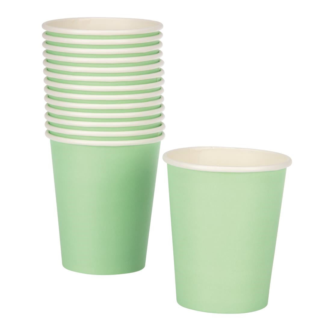 Fiesta Recyclable Takeaway Coffee Cups Single Wall Turquoise 225ml (Pack of 50) - GP400