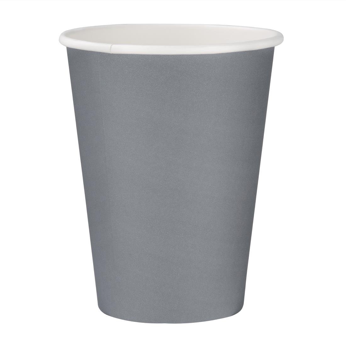 Fiesta Recyclable Takeaway Coffee Cups Single Wall Charcoal 340ml (Pack of 1000) - GP416