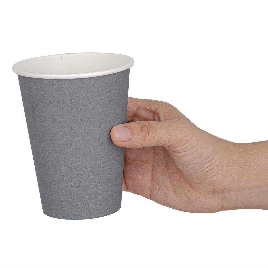 Fiesta Recyclable Takeaway Coffee Cups Single Wall Charcoal 340ml (Pack of 1000) - GP416