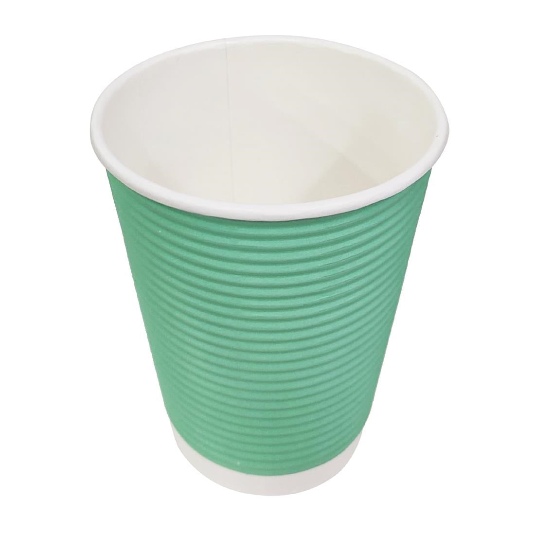Fiesta Recyclable Takeaway Coffee Cups Ripple Wall Turquoise 225ml (Pack of 500) - GP421