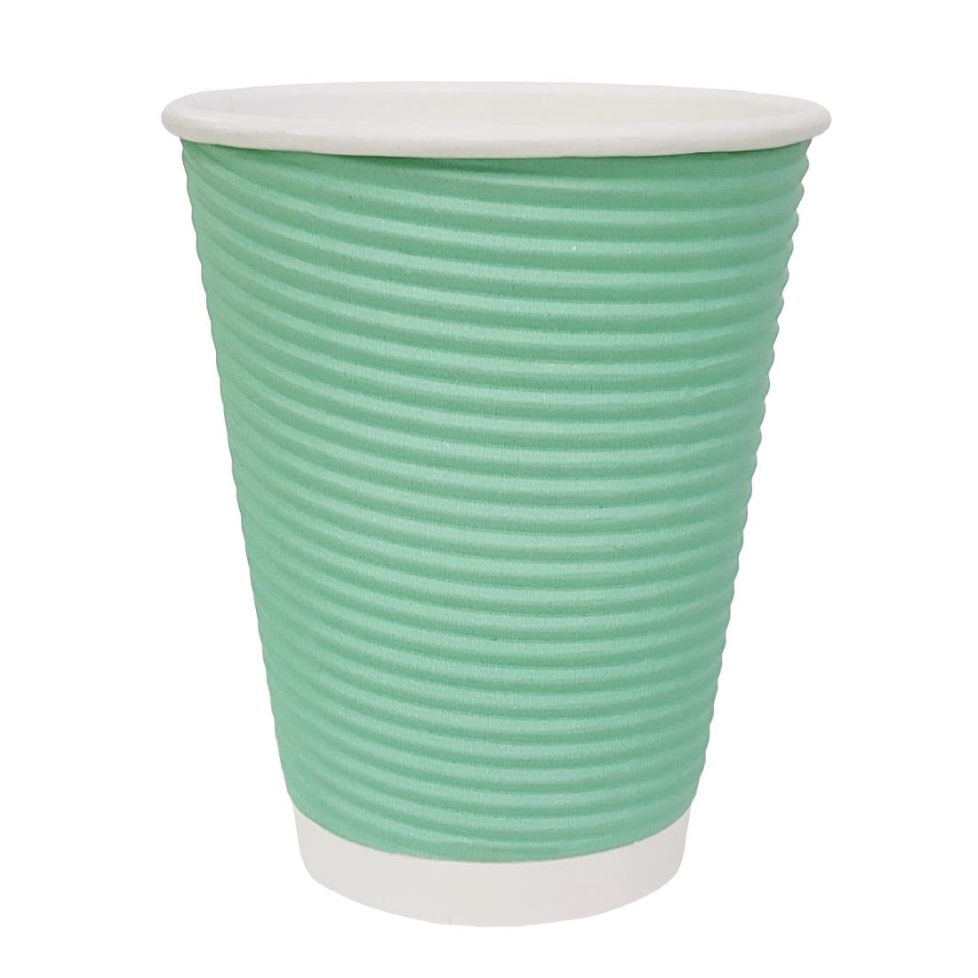 Fiesta Recyclable Takeaway Coffee Cups Ripple Wall Turquoise 225ml (Pack of 500) - GP421