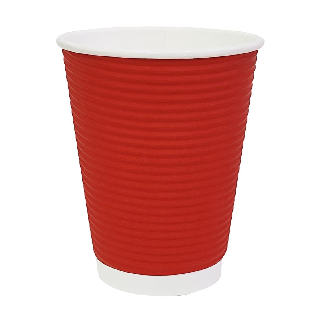 Fiesta Recyclable Takeaway Coffee Cups Ripple Wall Red 340ml (Pack of 25) - GP425
