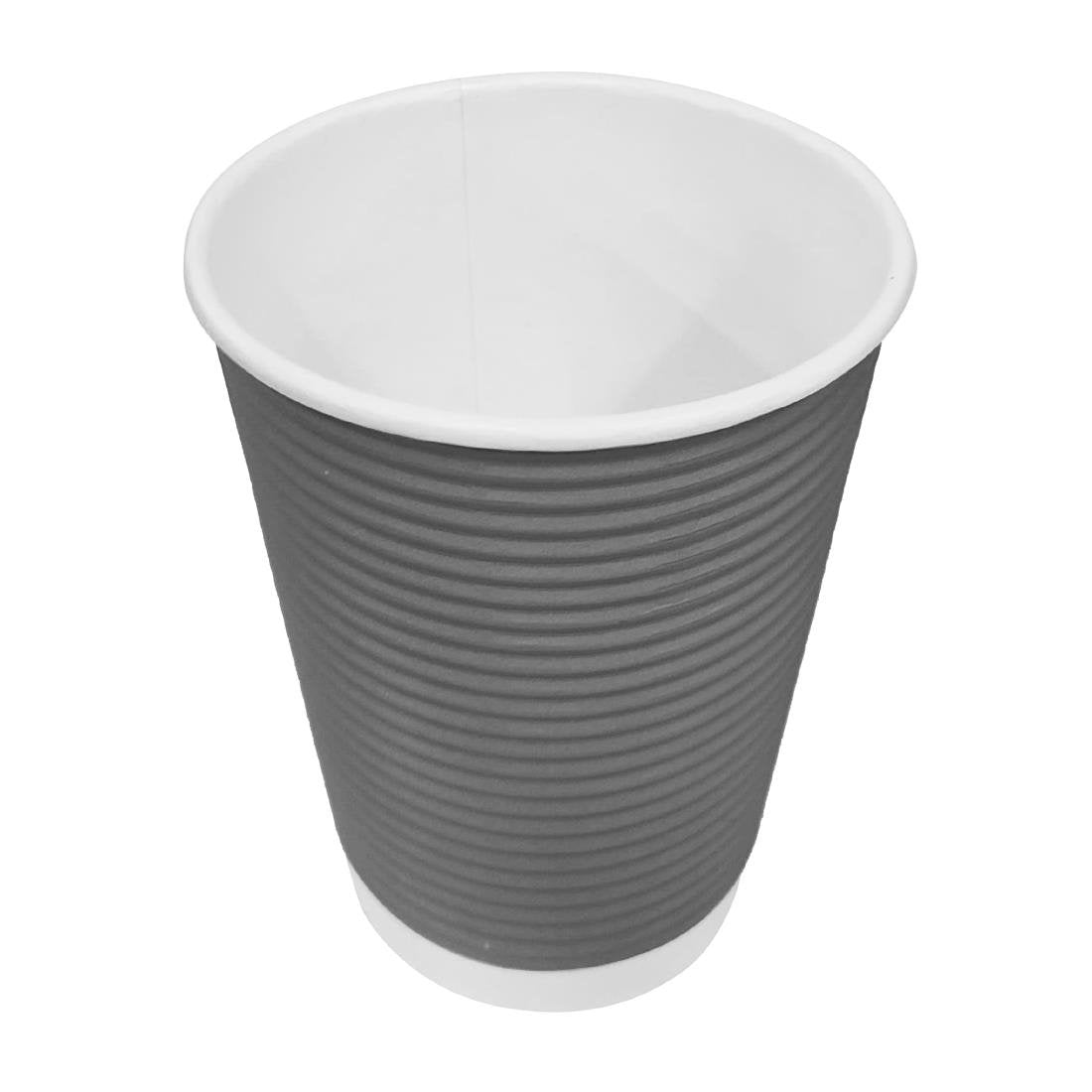 Fiesta Recyclable Takeaway Coffee Cups Ripple Wall Charcoal 225ml (Pack of 500) - GP433