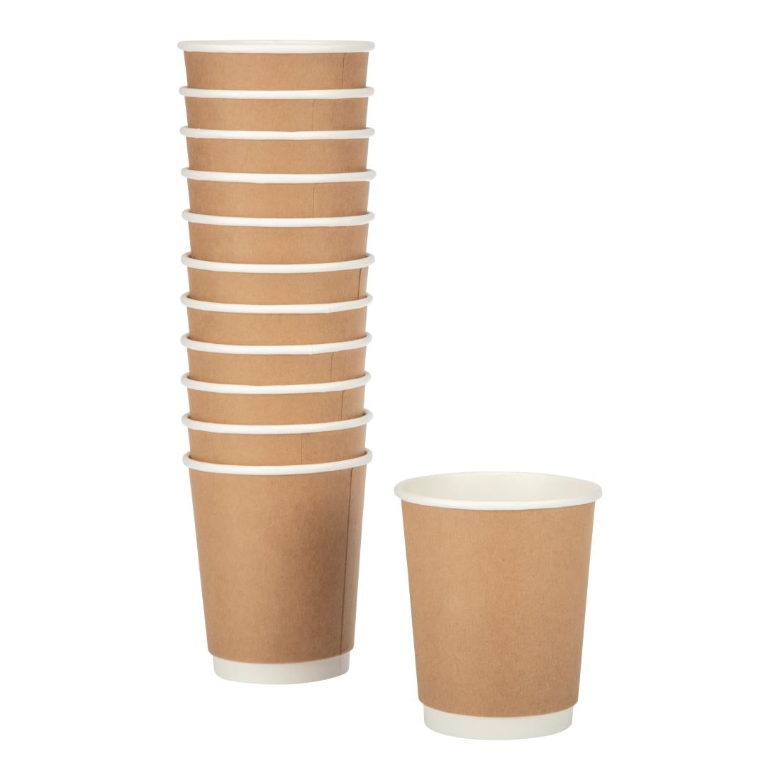 Fiesta Recyclable Takeaway Coffee Cups Double Wall Kraft 225ml (Pack of 25) - GP436