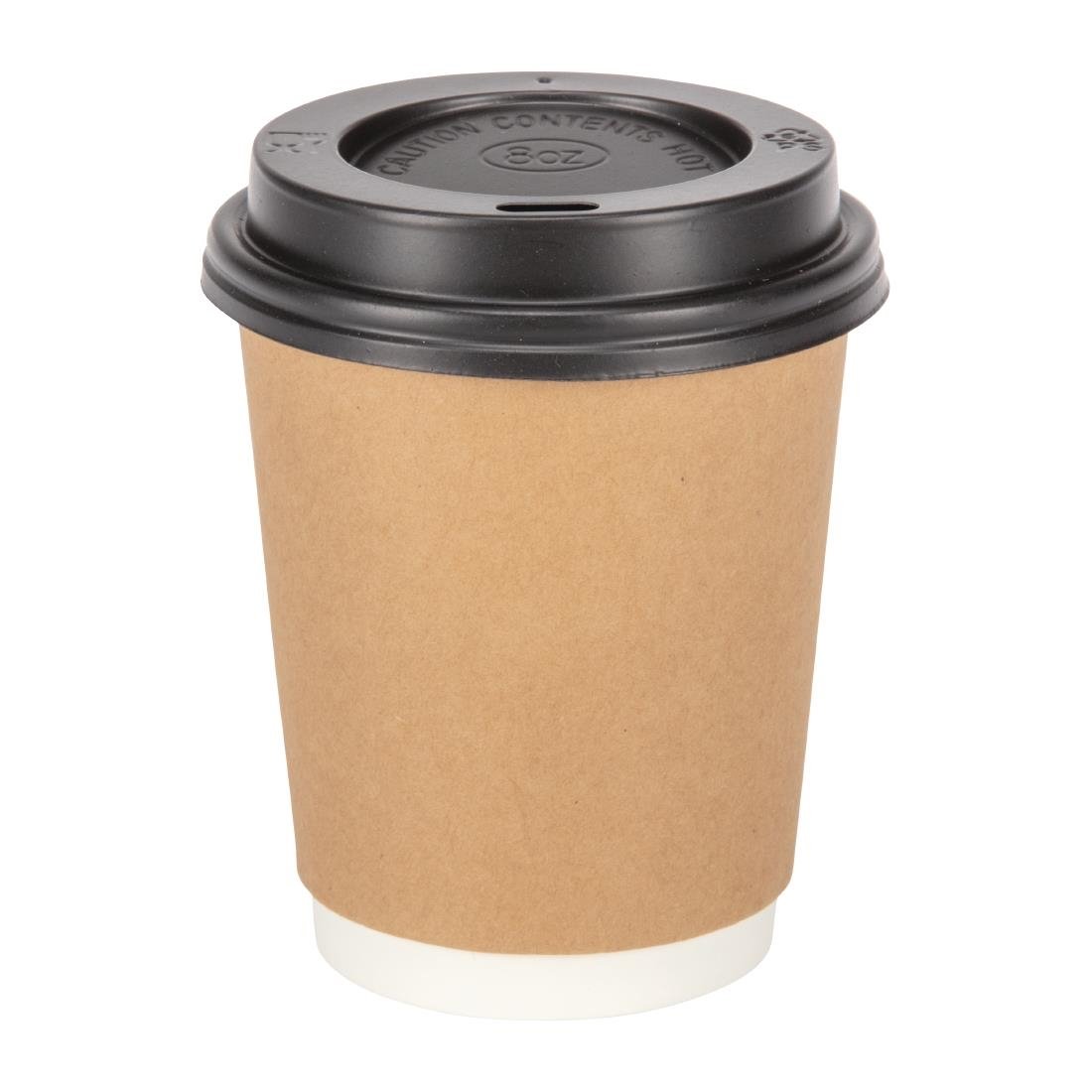Fiesta Recyclable Takeaway Coffee Cups Double Wall Kraft 225ml (Pack of 500) - GP439