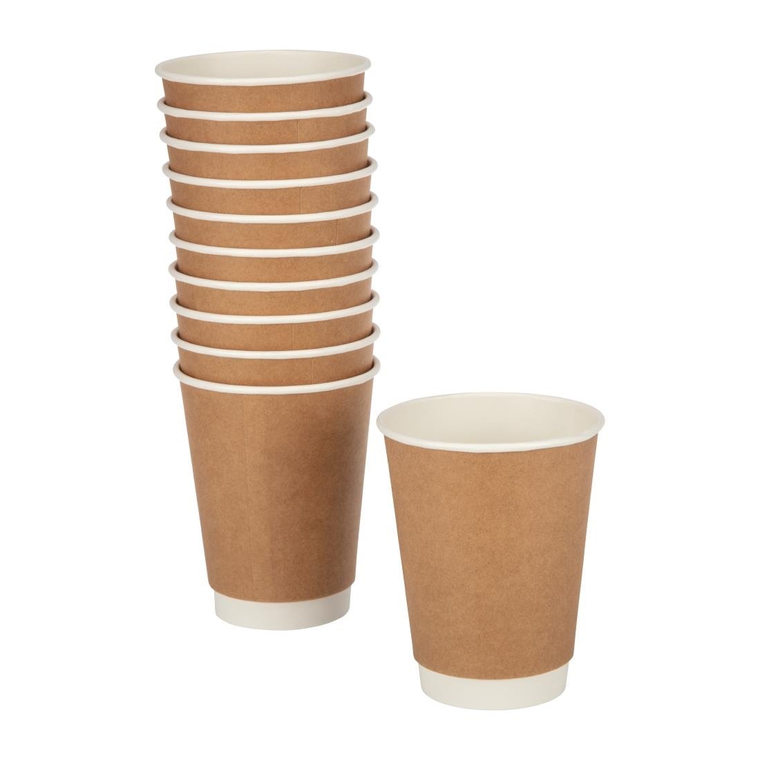 Fiesta Recyclable Takeaway Coffee Cups Double Wall Kraft 340ml (Pack of 25) - GP437