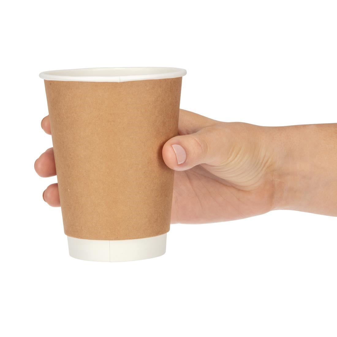 Fiesta Recyclable Takeaway Coffee Cups Double Wall Kraft 340ml (Pack of 25) - GP437