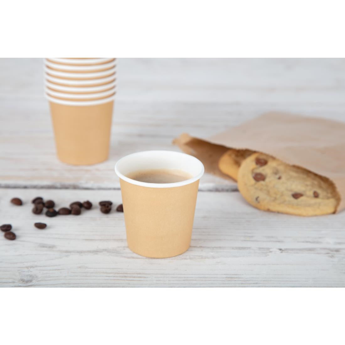 Fiesta Recyclable Espresso Takeaway Cups Kraft 114ml (Pack of 50) - GP446