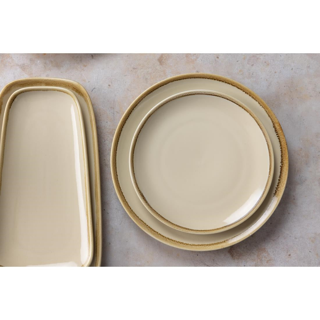 Olympia Kiln Round Coupe Plate Sandstone 230mm - SA284