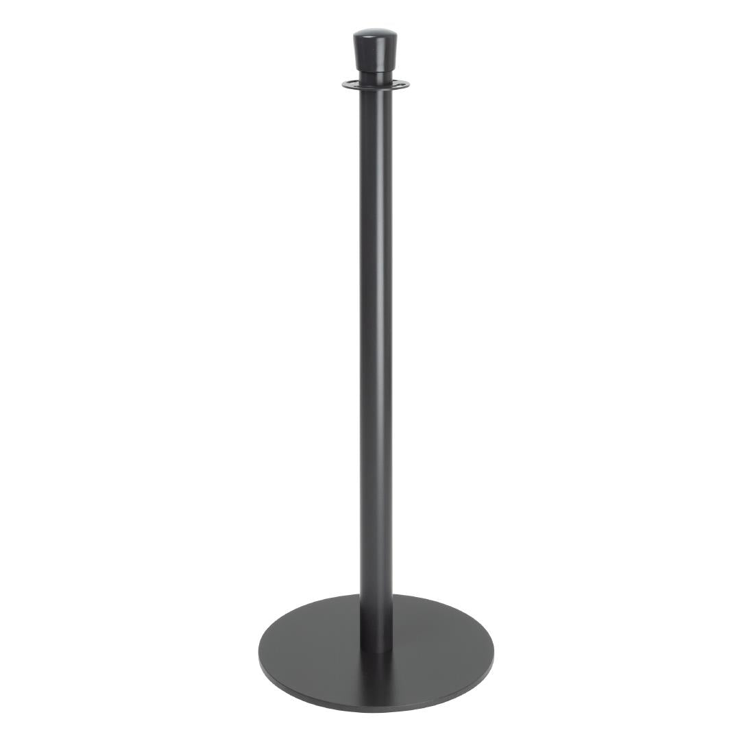 Bolero Flat Base Barrier Posts Black (2 Pack) - GP638