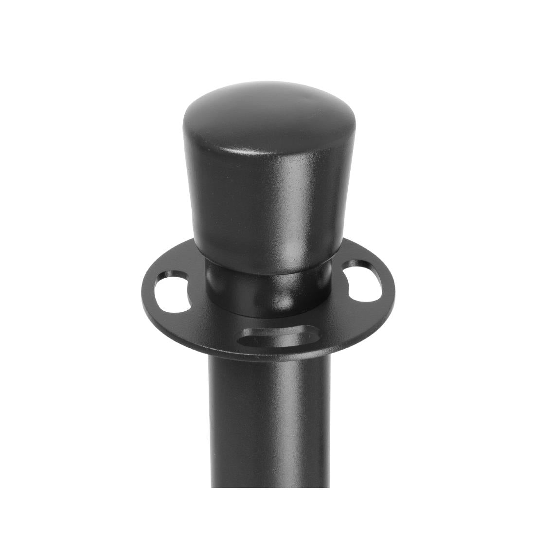 Bolero Flat Base Barrier Posts Black (2 Pack) - GP638