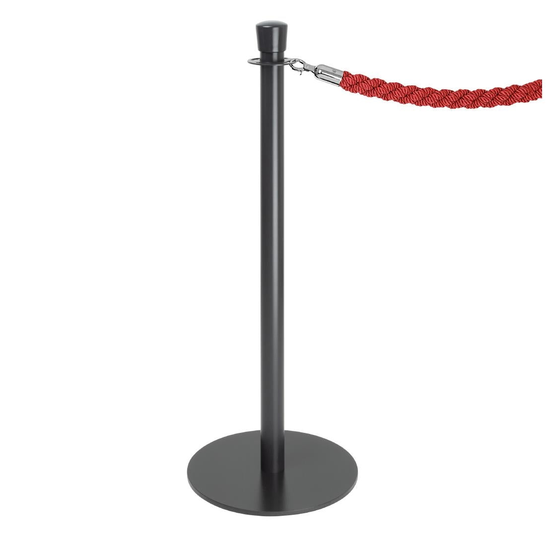 Bolero Flat Base Barrier Posts Black (2 Pack) - GP638