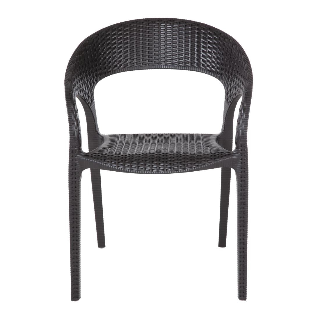 Bolero PP Rattan Wraparound Armchairs (Pack of 4) - GR363