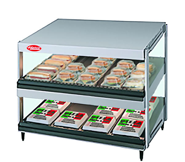 Hatco GRSDS Slanted Heated Dual Shelf Display Warmer 610mm x 617mm 10amp - GRSDS-24D