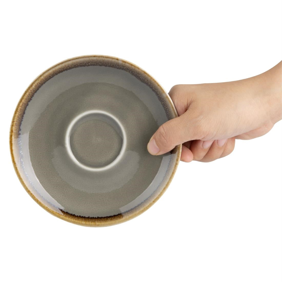 Olympia Kiln Cappuccino Saucer Smoke 140mm - HC391