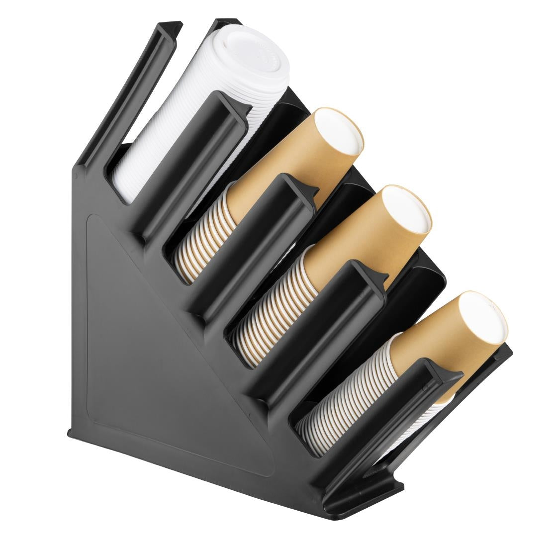 Olympia Kristallon Cup Holder 4-Slots Polypropylene Black - HC437