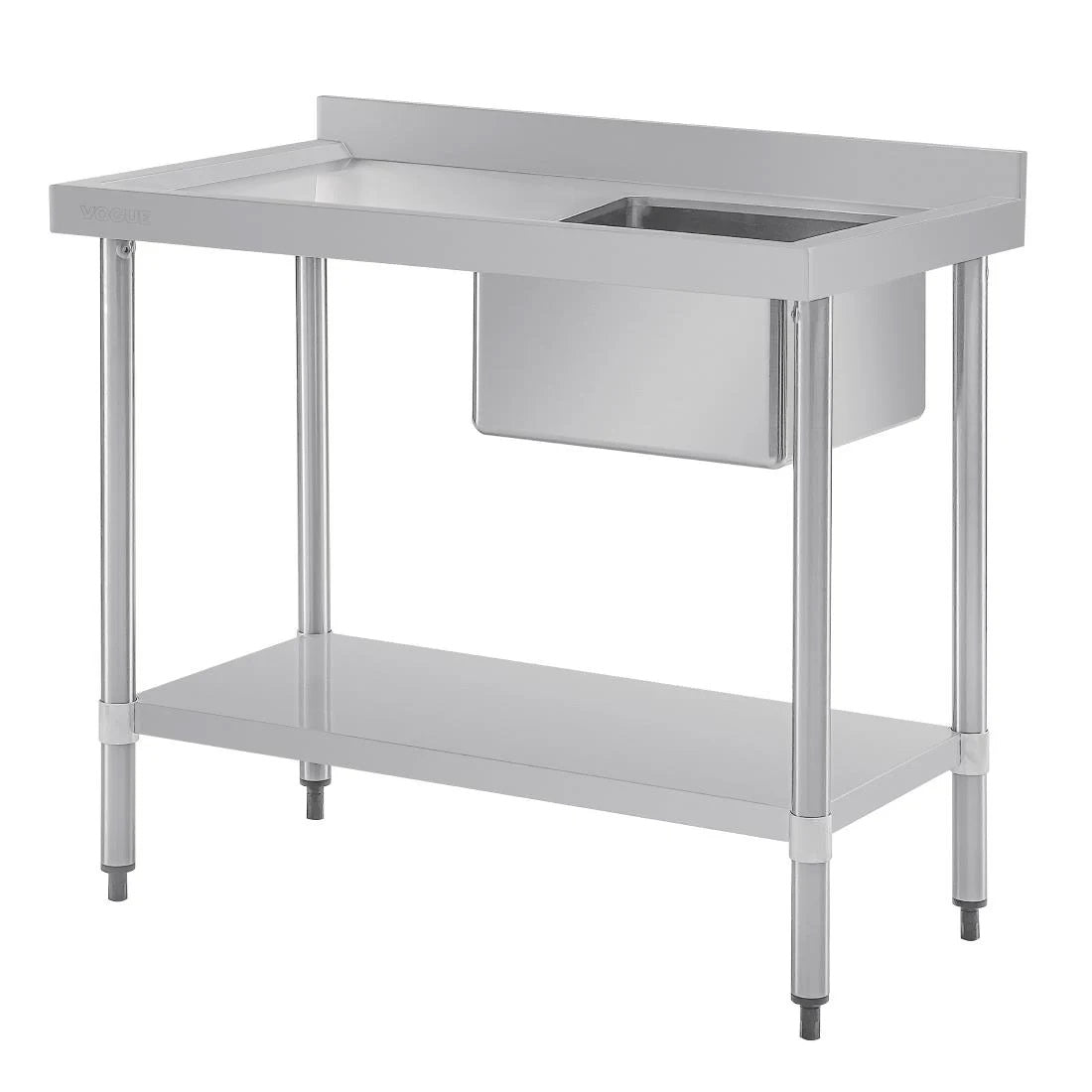 Vogue Single Bowl Sink L/H Drainer - 1200mm 90mm Drain - HC902