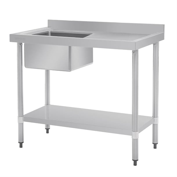 Vogue Single Bowl Sink R/H Drainer - 1000mm 90mm Drain - HC900