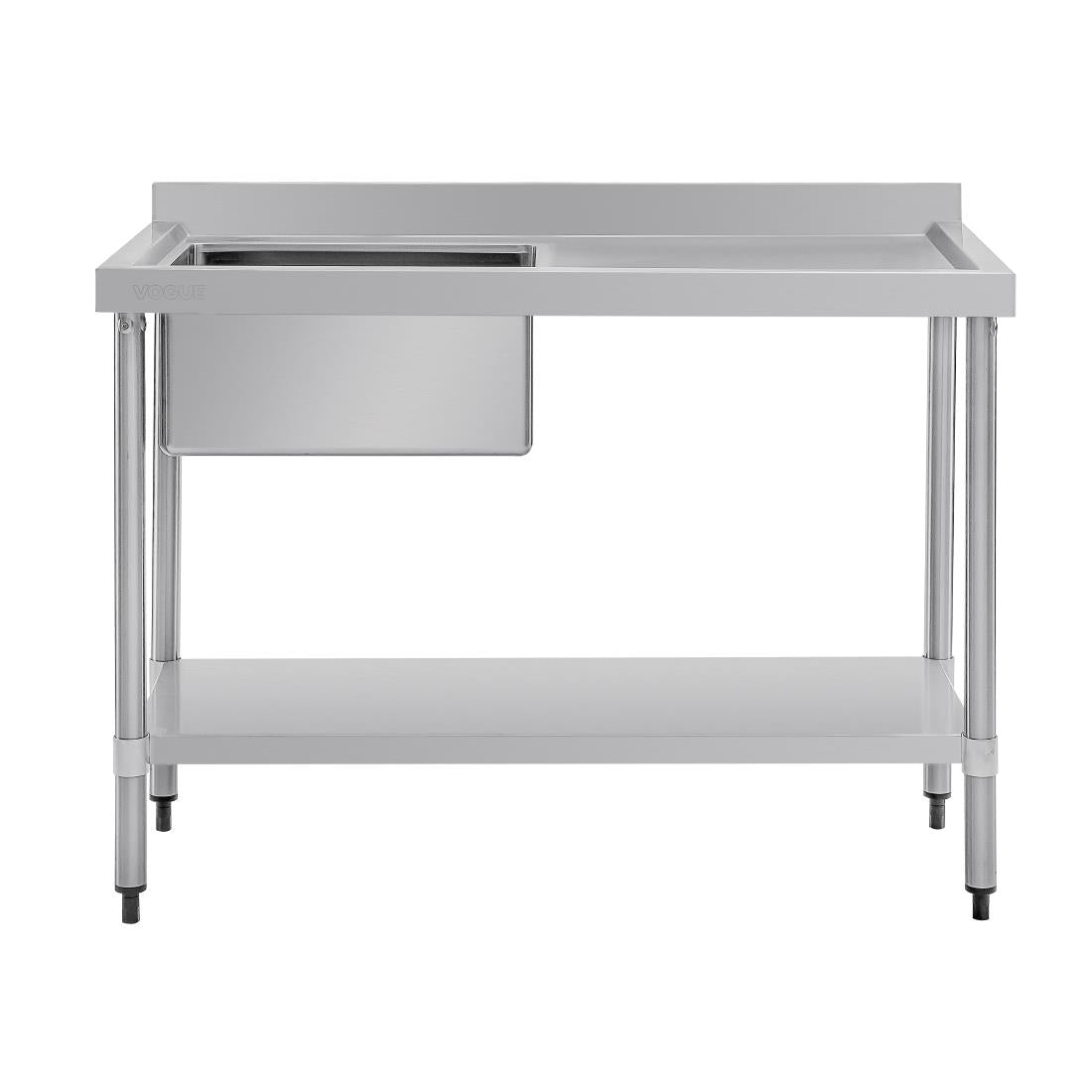 Vogue Single Bowl Sink R/H Drainer - 1200mm 90mm Drain - HC903