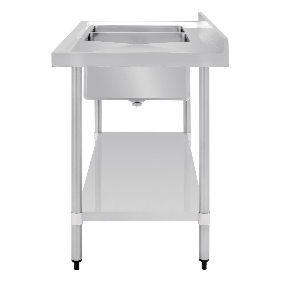 Vogue Double Bowl Sink R/H Drainer - 1500mm 90mm Drain - HC904