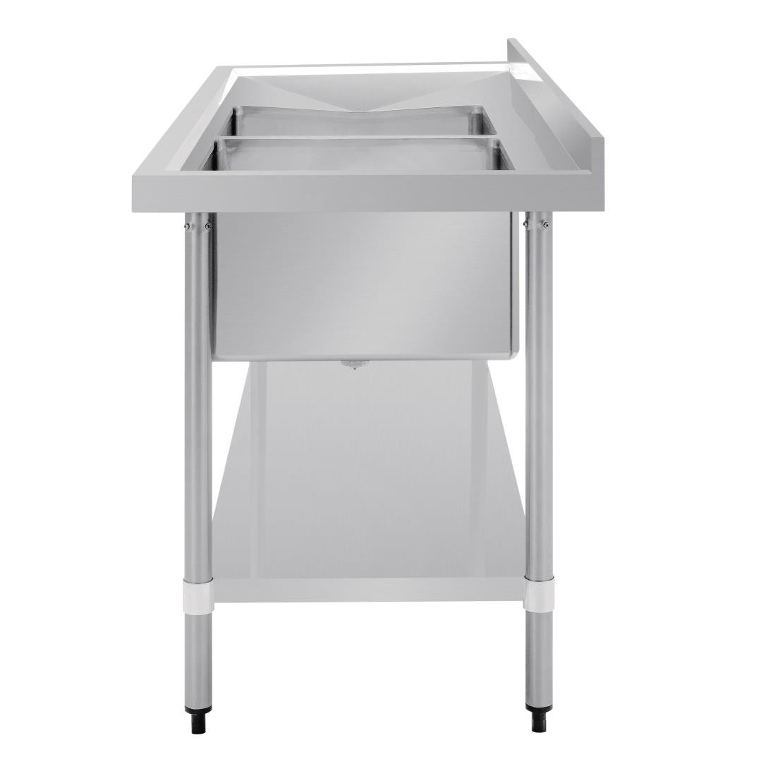 Vogue Double Bowl Sink L/H Drainer - 1800mm x 700mm 90mm Drain - HC920