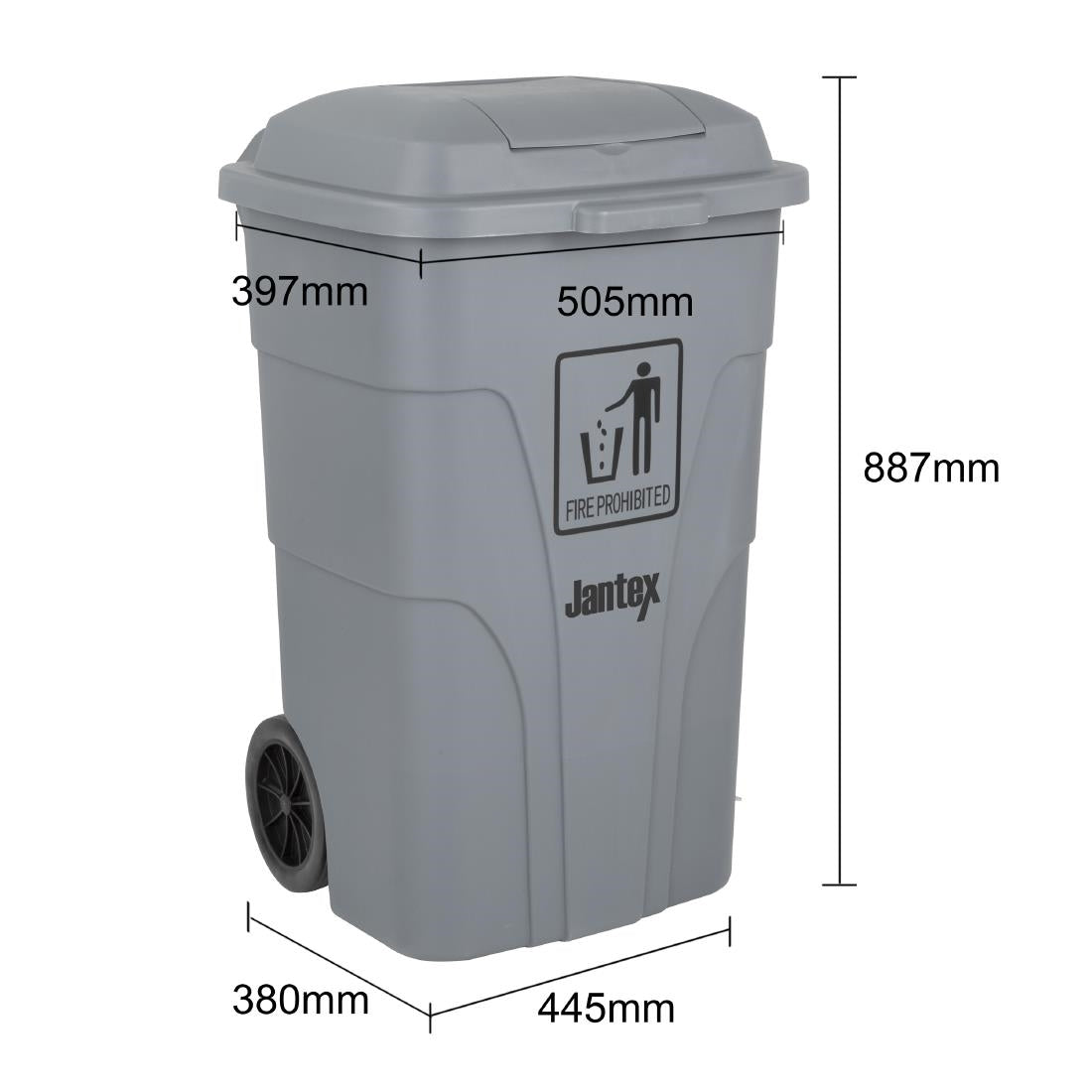 Jantex 120Ltr Wheelie Bin with Foot Pedal Grey - HC923