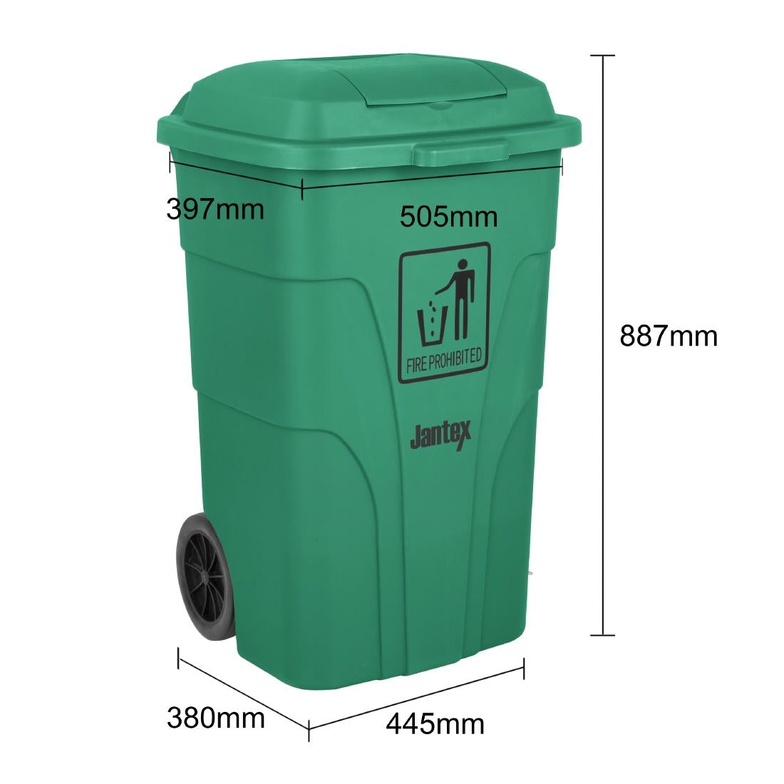 Jantex 120Ltr Wheelie Bin with Foot Pedal Green - HC924