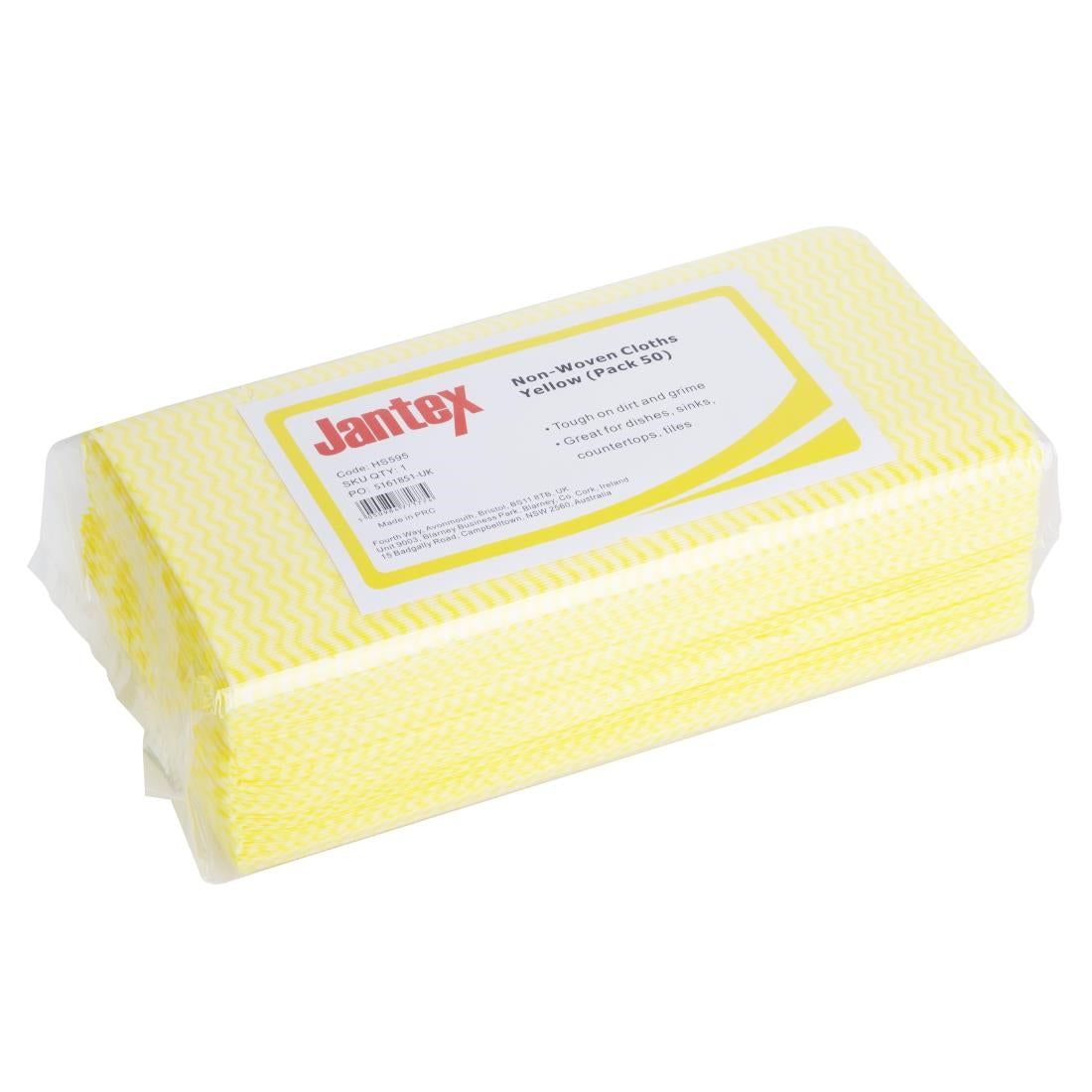 Jantex Non-Woven Cloths Yellow (Pack of 50) - HS595
