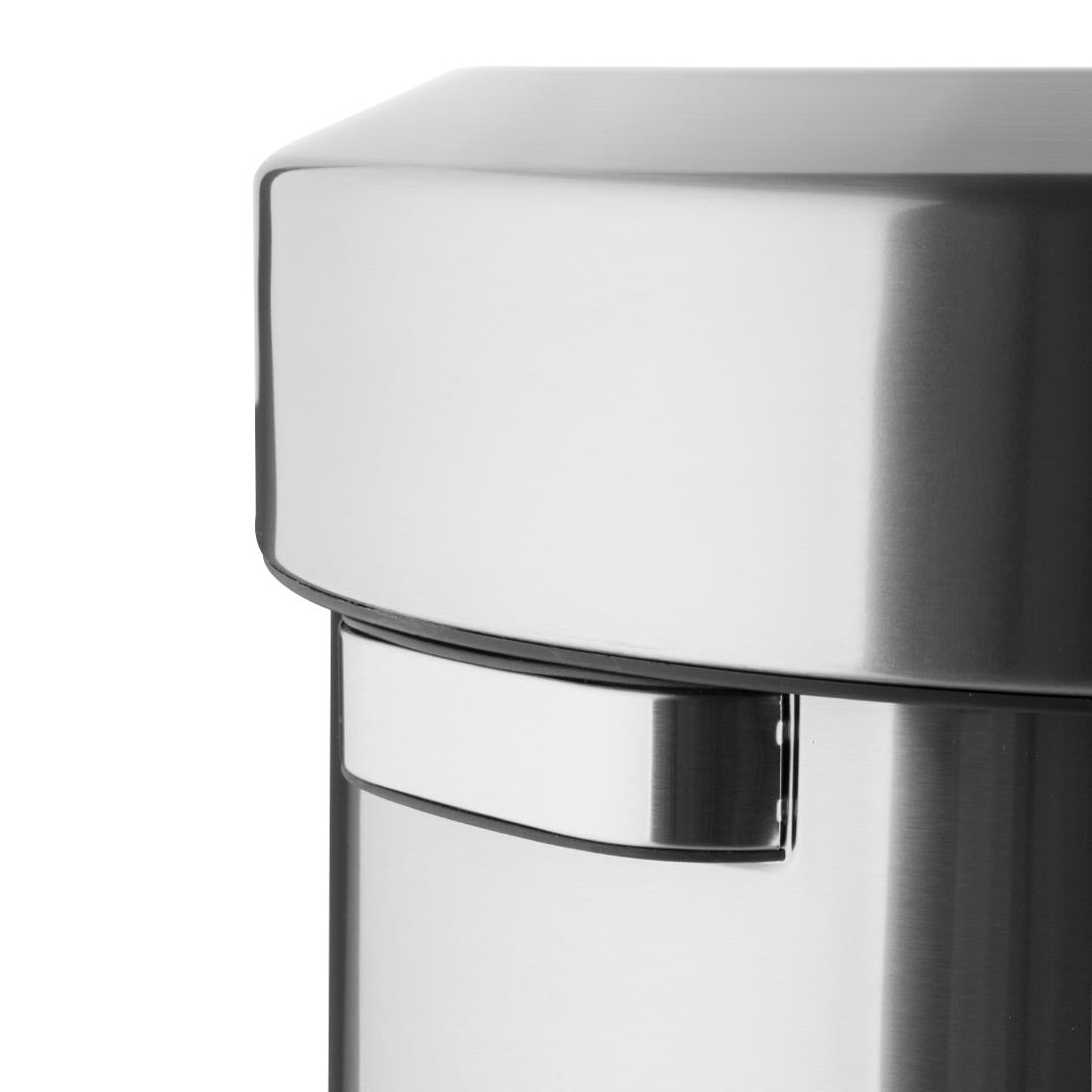 Bolero Brushed Steel Bin with Open Top Lid 70Ltr - HT460