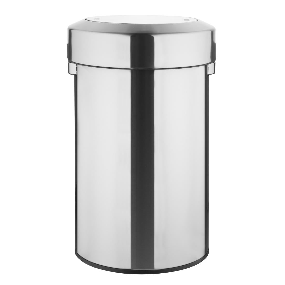 Bolero Bin with Swing Lid Brushed Steel - 70Ltr - HT461
