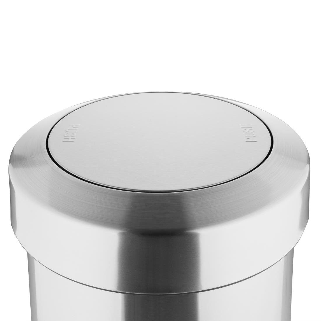 Bolero Bin with Swing Lid Brushed Steel - 70Ltr - HT461
