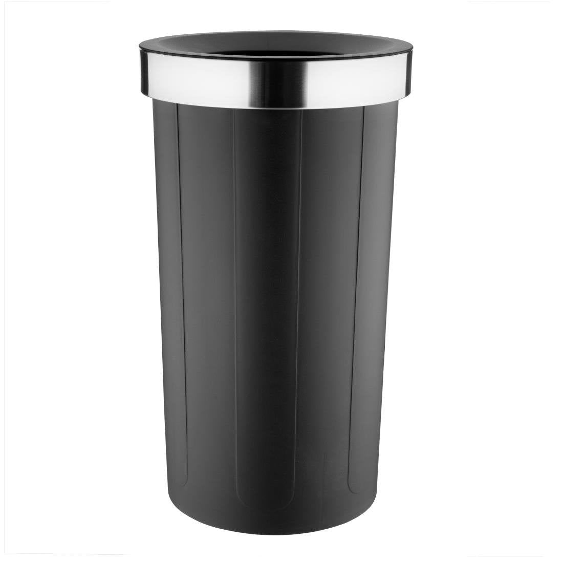 Bolero Bin with Open Top Lid Black 60Ltr - HT462