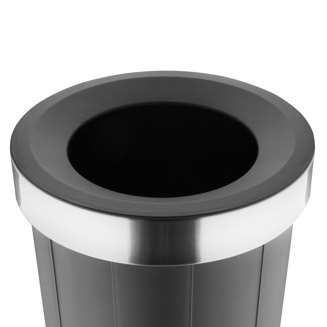 Bolero Bin with Open Top Lid Black 60Ltr - HT462