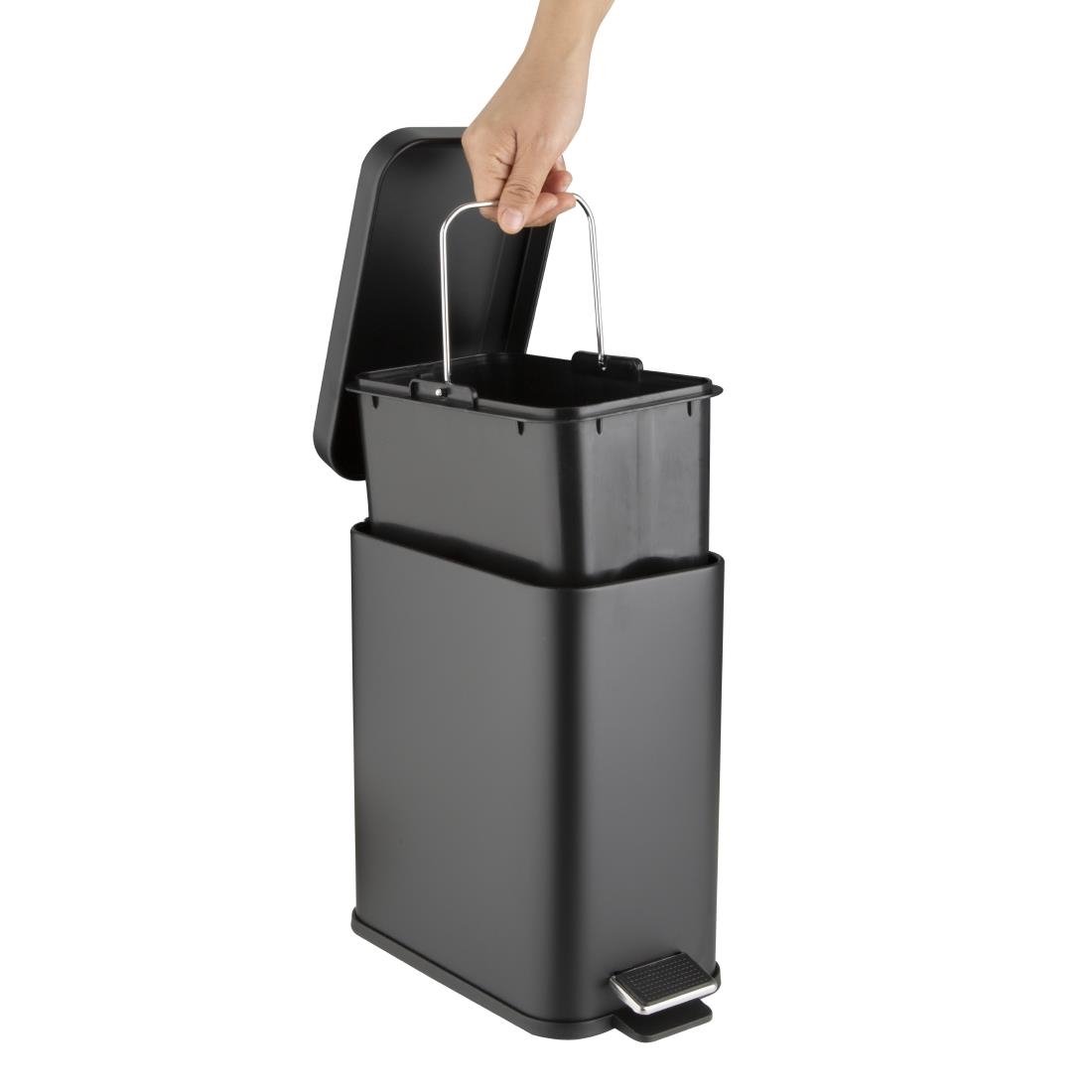 Jantex Slim Washroom Bin Black 5Ltr - HT476