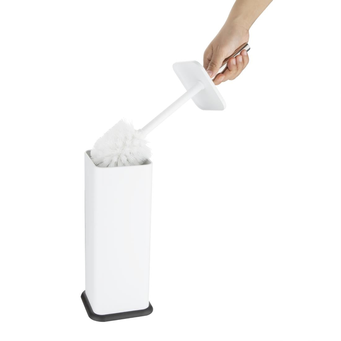 Jantex Square Toilet Brush and Holder - White - HT477
