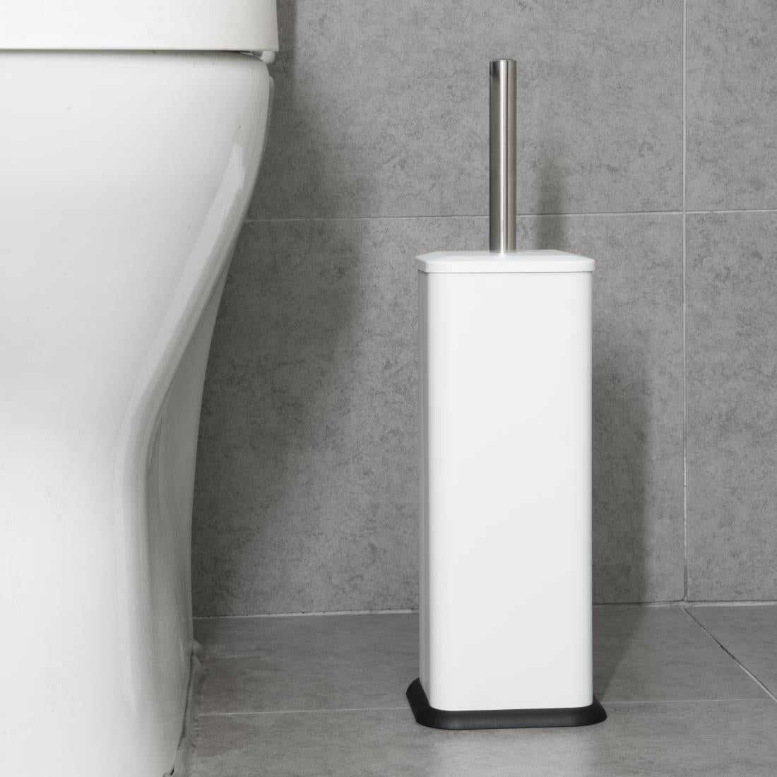 Jantex Square Toilet Brush and Holder - White - HT477