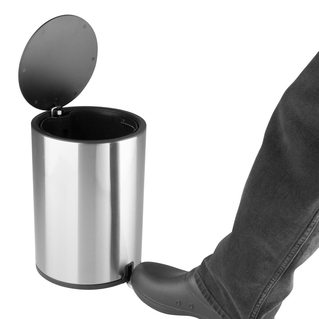 Jantex Round Brushed Steel Pedal Bin 3Ltr - HT478