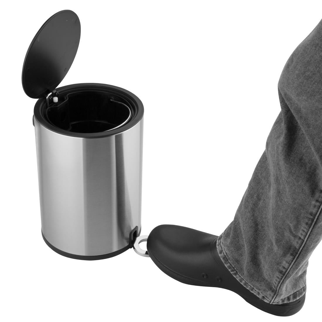 Jantex Round Brushed Steel Pedal Bin 6Ltr - HT479