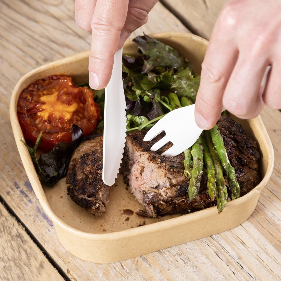 Fiesta Compostable Paper Forks 155mm (100 Pack) - HT483