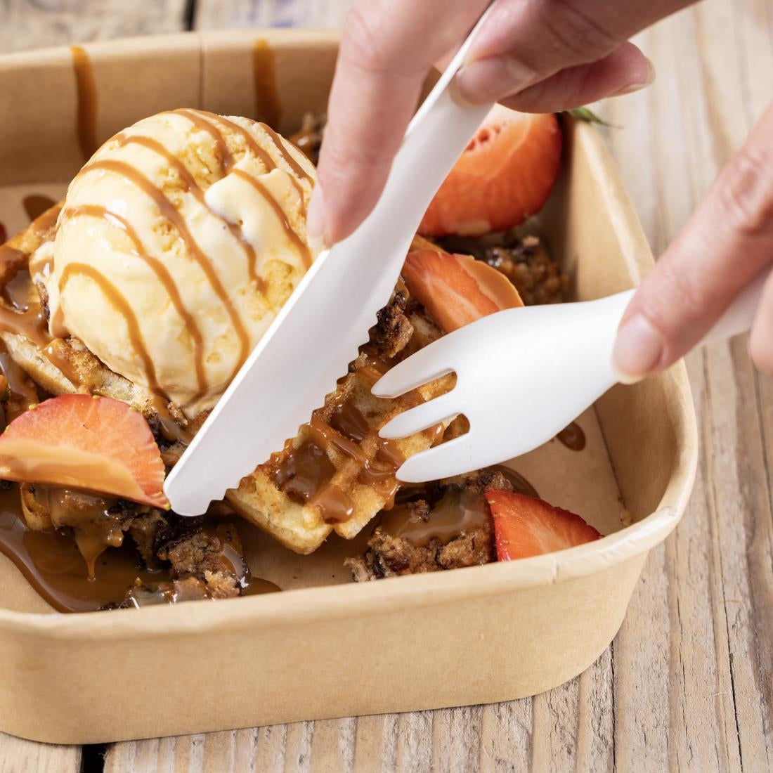 Fiesta Compostable Paper Forks 155mm (100 Pack) - HT483