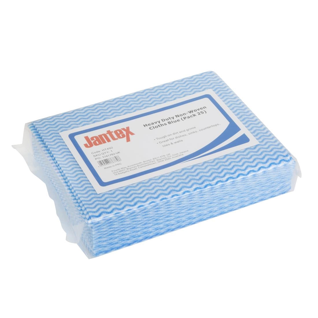 Jantex Heavy Duty Non-Woven Cloths Blue (Pack of 25) - HT492