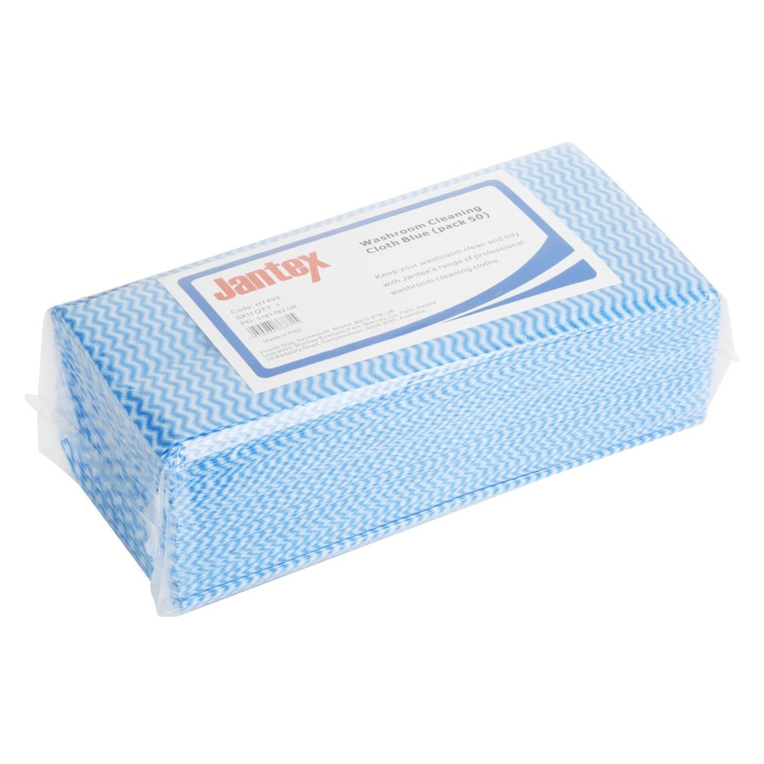 Jantex Washroom Cleaning Cloth Blue (Pack of 50) - HT493