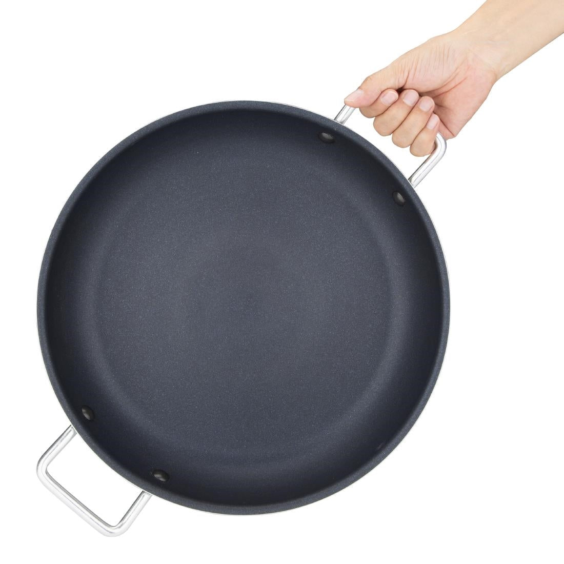 Vogue Aluminium Non-stick Teflon Platinum Plus Paella Pan 35cm - HT990