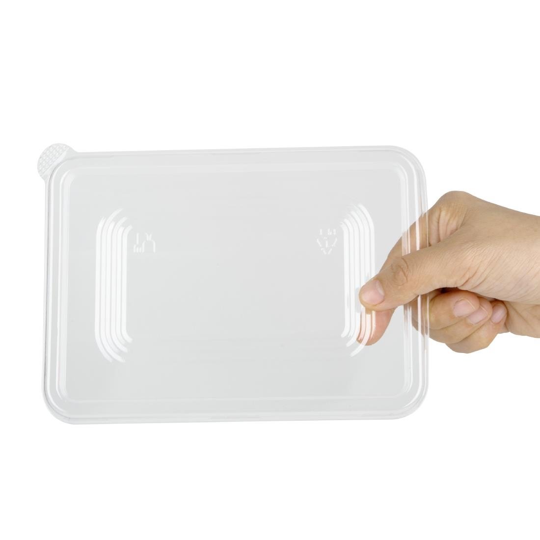 Fiesta Recyclable PET Lids for Bagasse Container Bases (100 Pack) - HW038